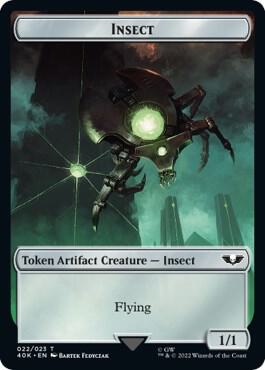 Necron Warrior // Insect Double-Sided Token (Surge Foil) (Back)