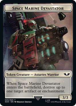 Soldier (002) // Space Marine Devastator Double-Sided Token (Back)