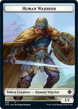 Saproling // Human Warrior Double-Sided Token (Back)