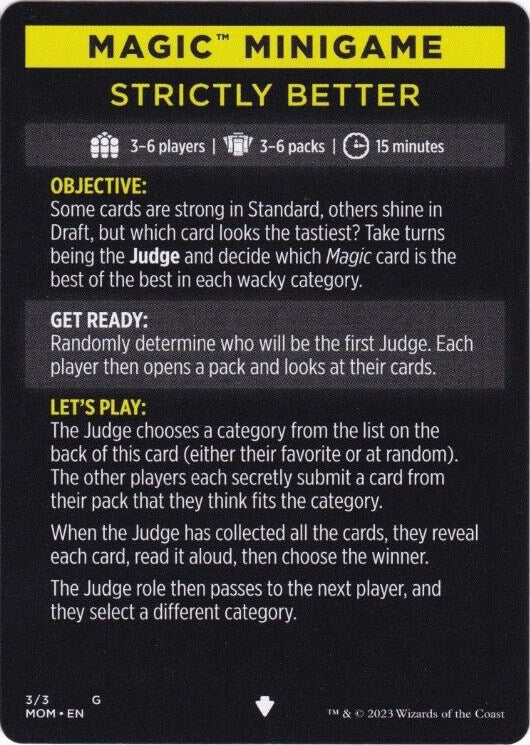 Magic Minigame: Strictly Better